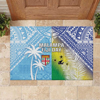Happy Malampa Fiji Day Rubber Doormat Half Mix Style LT05 Blue - Polynesian Pride