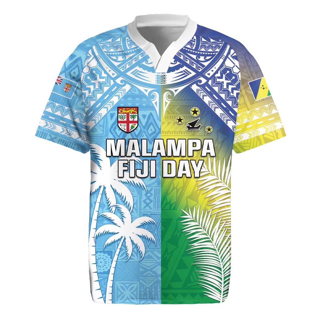 Personalised Happy Malampa Fiji Day Rugby Jersey Half Mix Style