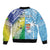 Personalised Happy Malampa Fiji Day Sleeve Zip Bomber Jacket Half Mix Style