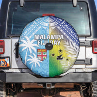 Happy Malampa Fiji Day Spare Tire Cover Half Mix Style LT05 Blue - Polynesian Pride