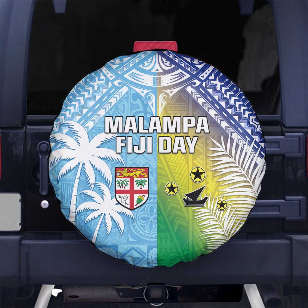 Happy Malampa Fiji Day Spare Tire Cover Half Mix Style LT05 - Polynesian Pride