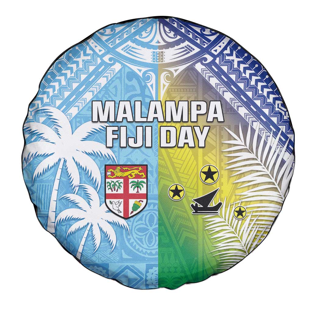 Happy Malampa Fiji Day Spare Tire Cover Half Mix Style LT05 - Polynesian Pride