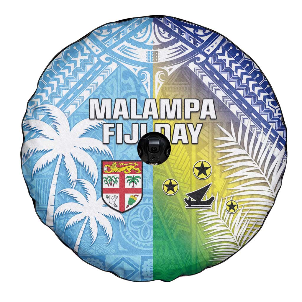Happy Malampa Fiji Day Spare Tire Cover Half Mix Style LT05 - Polynesian Pride
