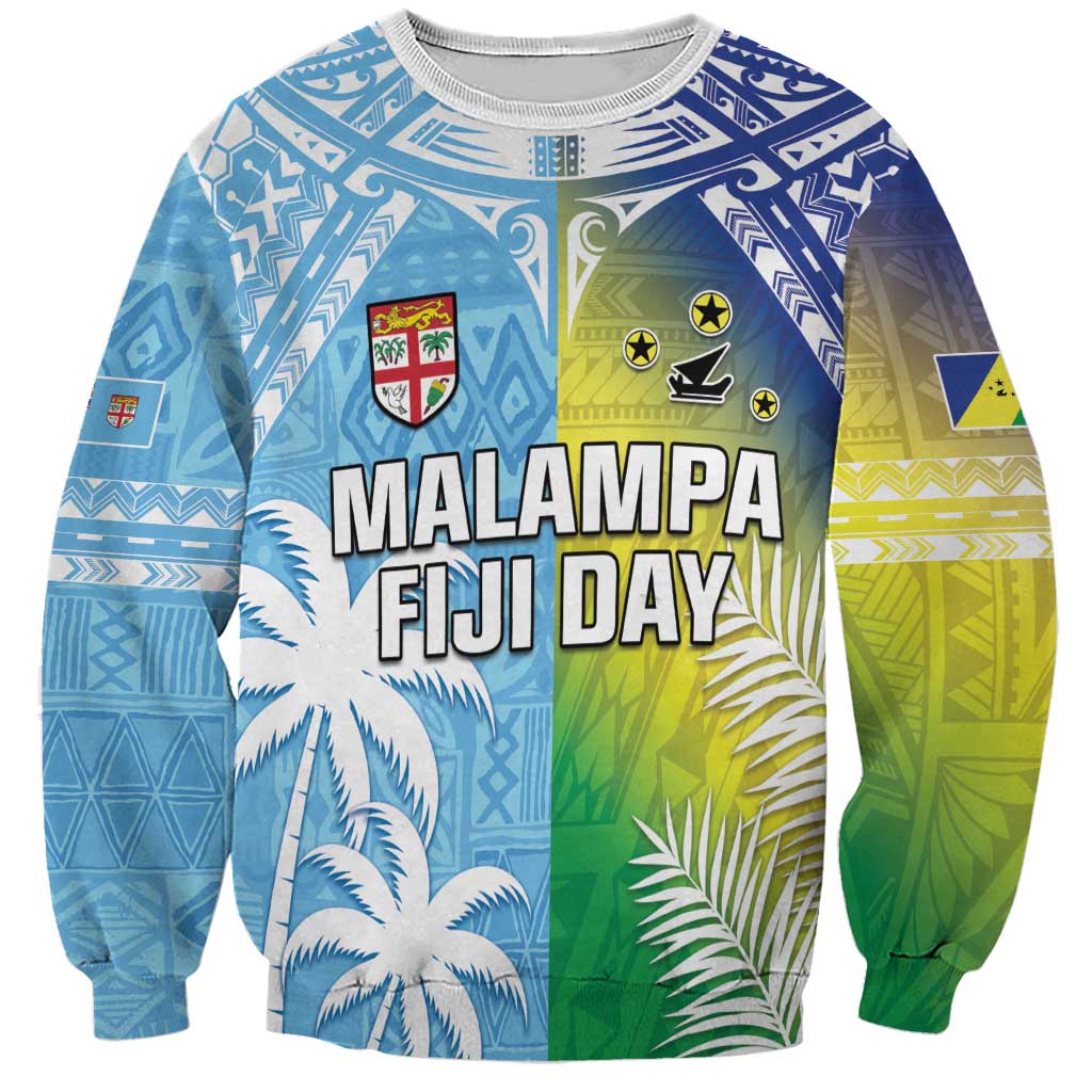 Personalised Happy Malampa Fiji Day Sweatshirt Half Mix Style