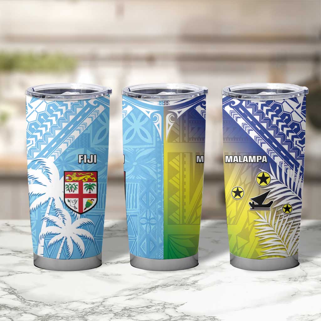 Happy Malampa Fiji Day Tumbler Cup Half Mix Style LT05 - Polynesian Pride