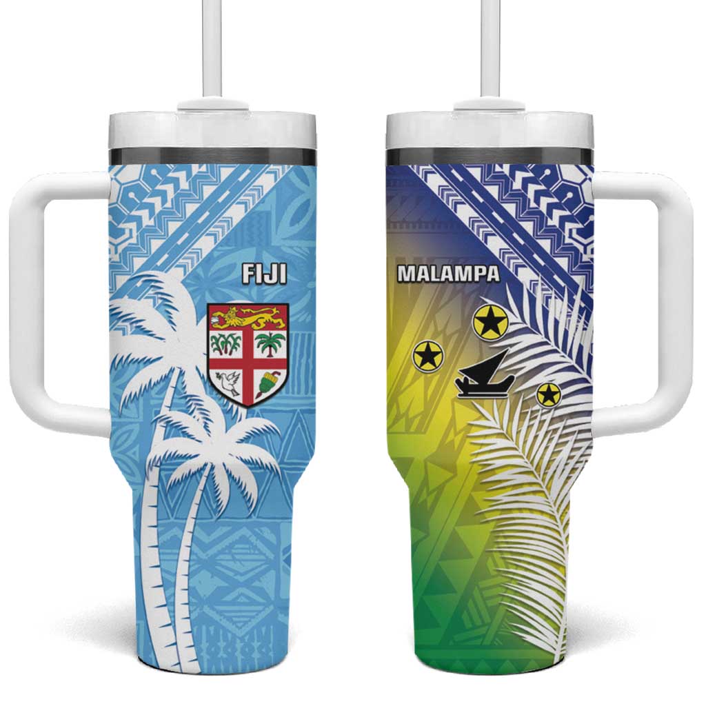 Happy Malampa Fiji Day Tumbler With Handle Half Mix Style