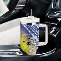 Happy Malampa Fiji Day Tumbler With Handle Half Mix Style LT05 - Polynesian Pride