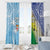 Happy Malampa Fiji Day Window Curtain Half Mix Style