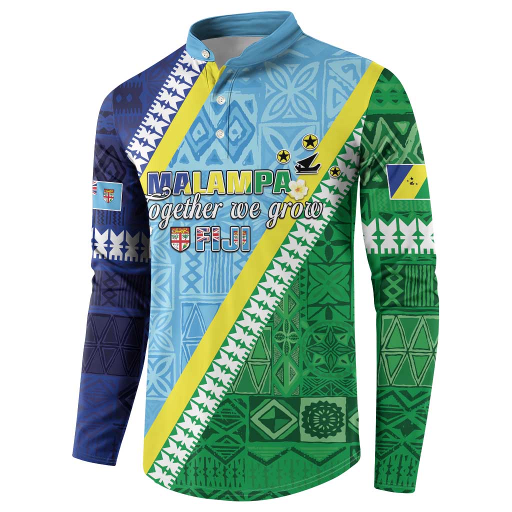 Love Malampa Fiji Day Button Sweatshirt Together We Grow LT05 - Polynesian Pride