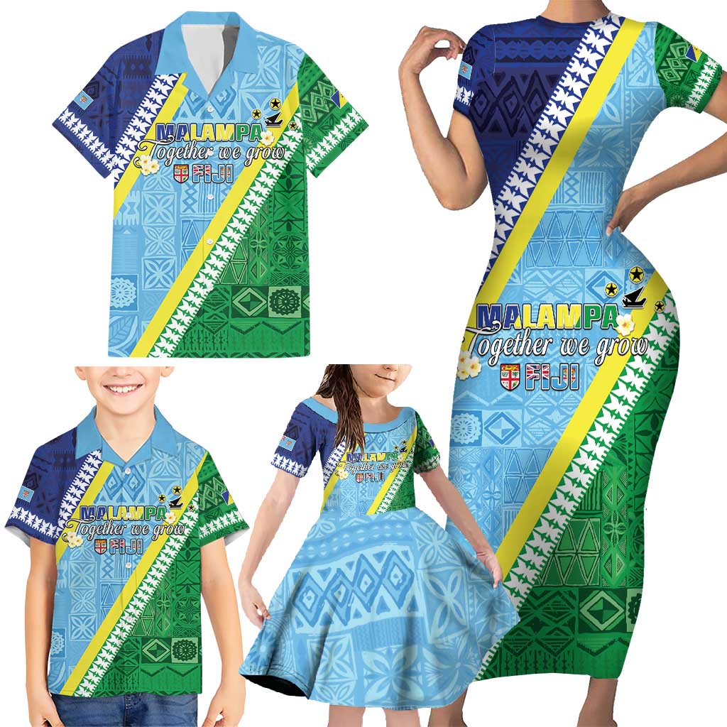 Love Malampa Fiji Day Family Matching Short Sleeve Bodycon Dress and Hawaiian Shirt Together We Grow