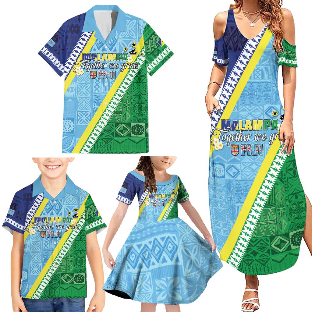 Love Malampa Fiji Day Family Matching Summer Maxi Dress and Hawaiian Shirt Together We Grow