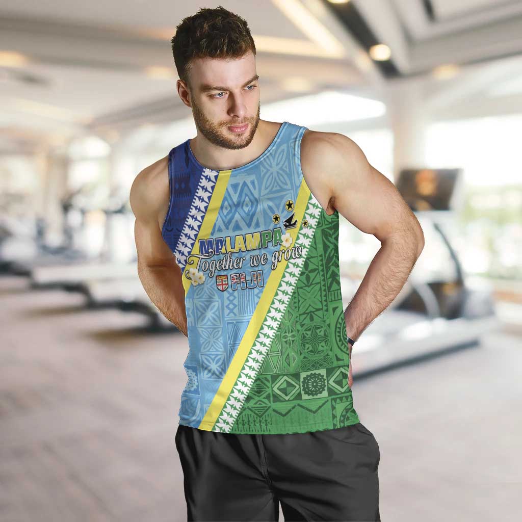Love Malampa Fiji Day Men Tank Top Together We Grow LT05 Blue - Polynesian Pride