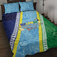 Love Malampa Fiji Day Quilt Bed Set Together We Grow LT05 Blue - Polynesian Pride