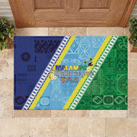 Love Malampa Fiji Day Rubber Doormat Together We Grow LT05 Blue - Polynesian Pride