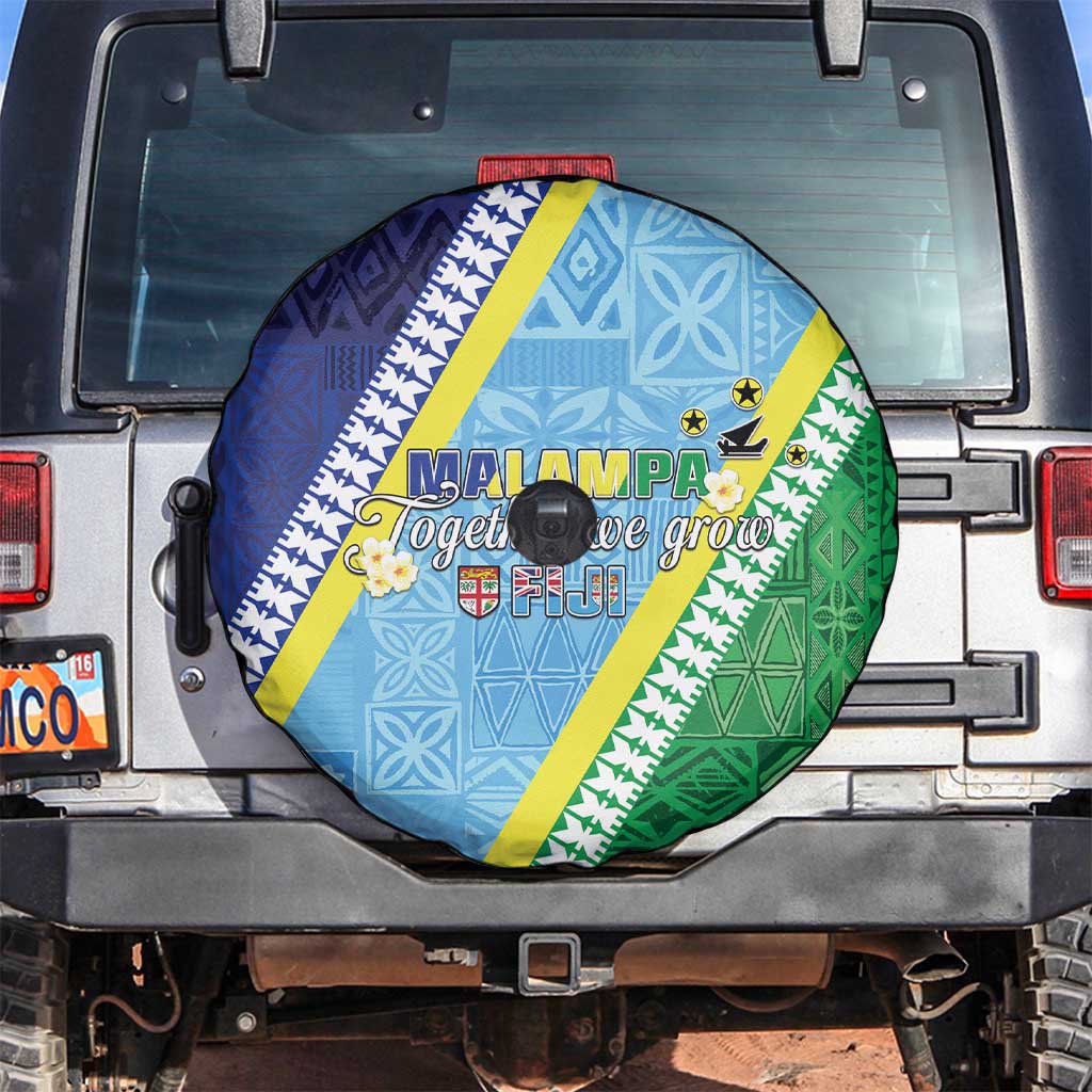 Love Malampa Fiji Day Spare Tire Cover Together We Grow LT05 Blue - Polynesian Pride