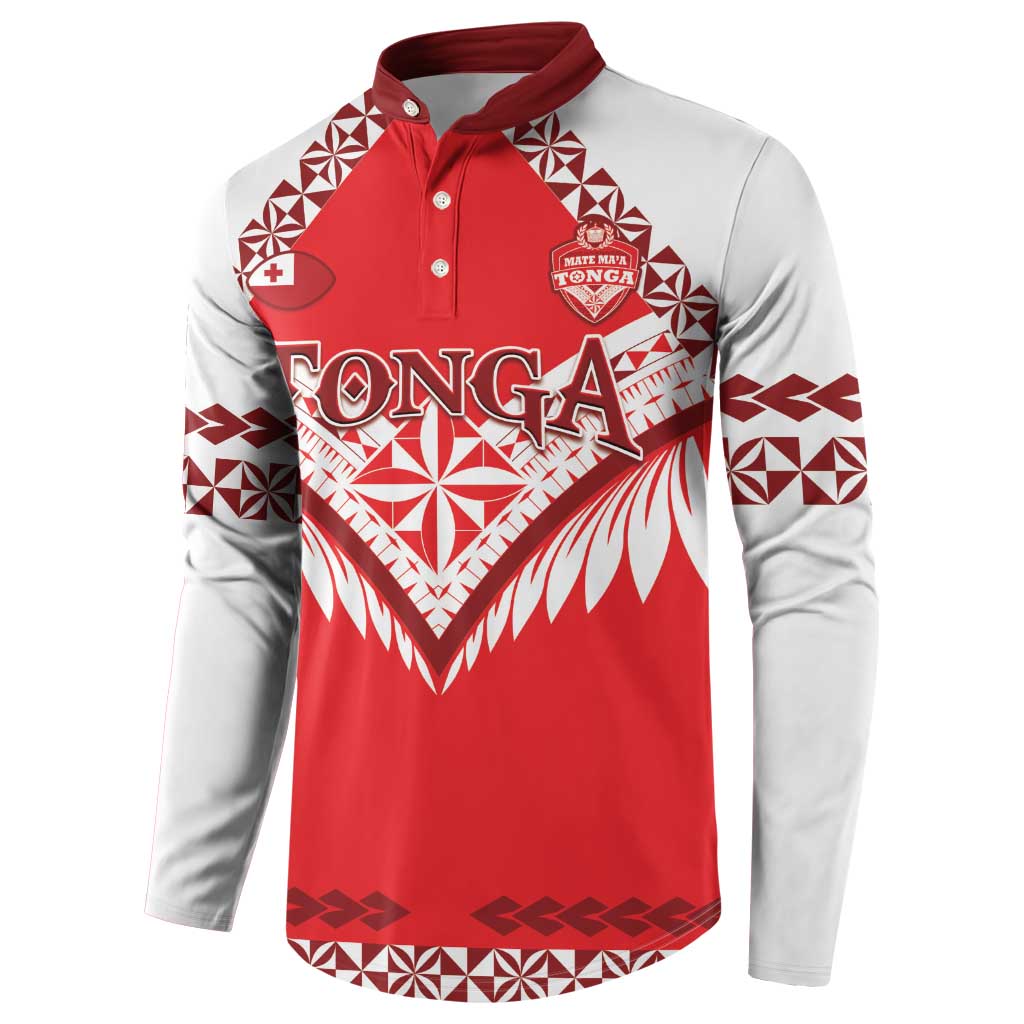 Custom Tonga Mate Maa Rugby Button Sweatshirt Go Champions LT05 - Polynesian Pride