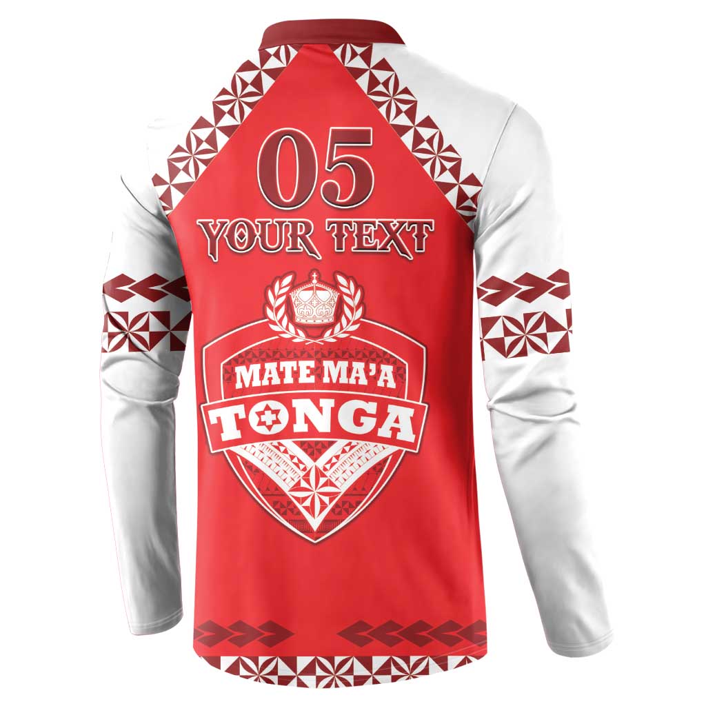 Custom Tonga Mate Maa Rugby Button Sweatshirt Go Champions LT05 - Polynesian Pride