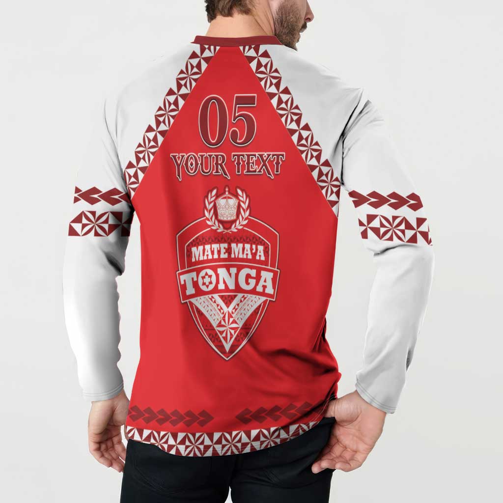 Custom Tonga Mate Maa Rugby Button Sweatshirt Go Champions LT05 - Polynesian Pride