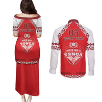 Custom Tonga Mate Maa Rugby Couples Matching Puletasi and Long Sleeve Button Shirt Go Champions LT05 - Polynesian Pride