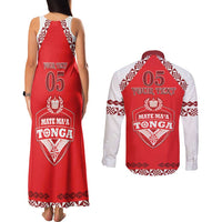 Custom Tonga Mate Maa Rugby Couples Matching Tank Maxi Dress and Long Sleeve Button Shirt Go Champions LT05 - Polynesian Pride