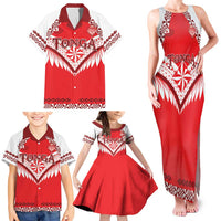 Custom Tonga Mate Maa Rugby Family Matching Tank Maxi Dress and Hawaiian Shirt Go Champions
