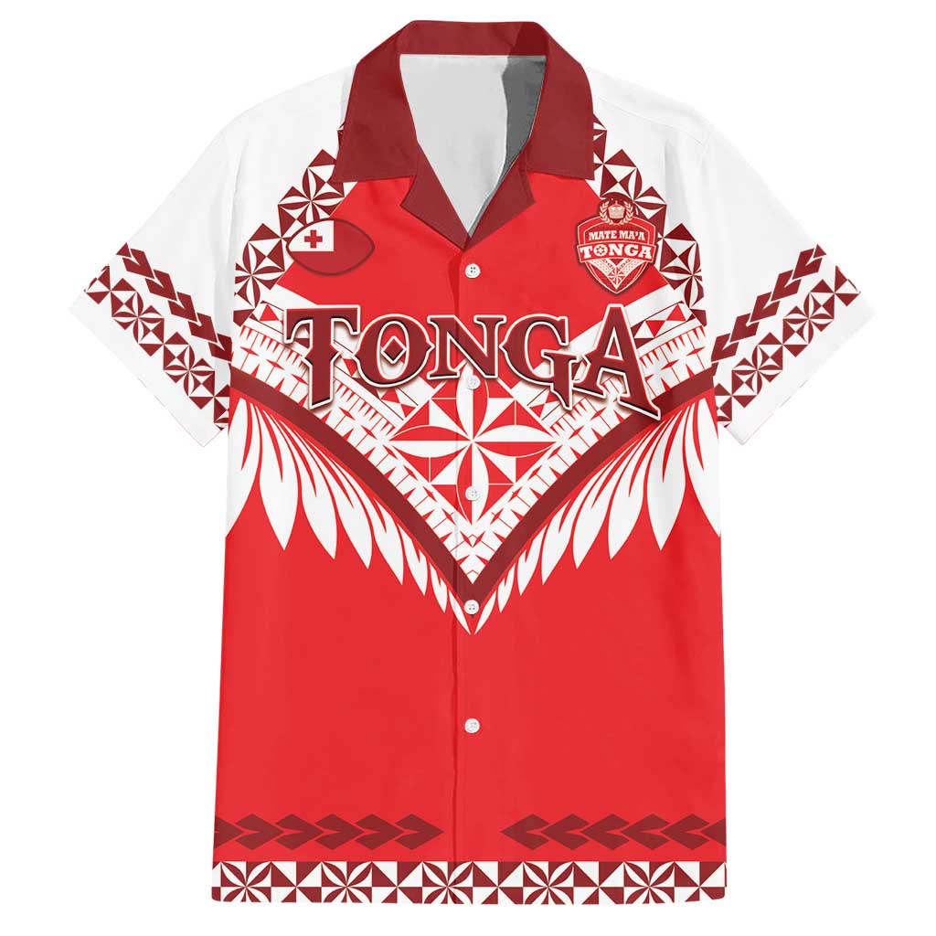 Custom Tonga Mate Maa Rugby Hawaiian Shirt Go Champions LT05 Red - Polynesian Pride