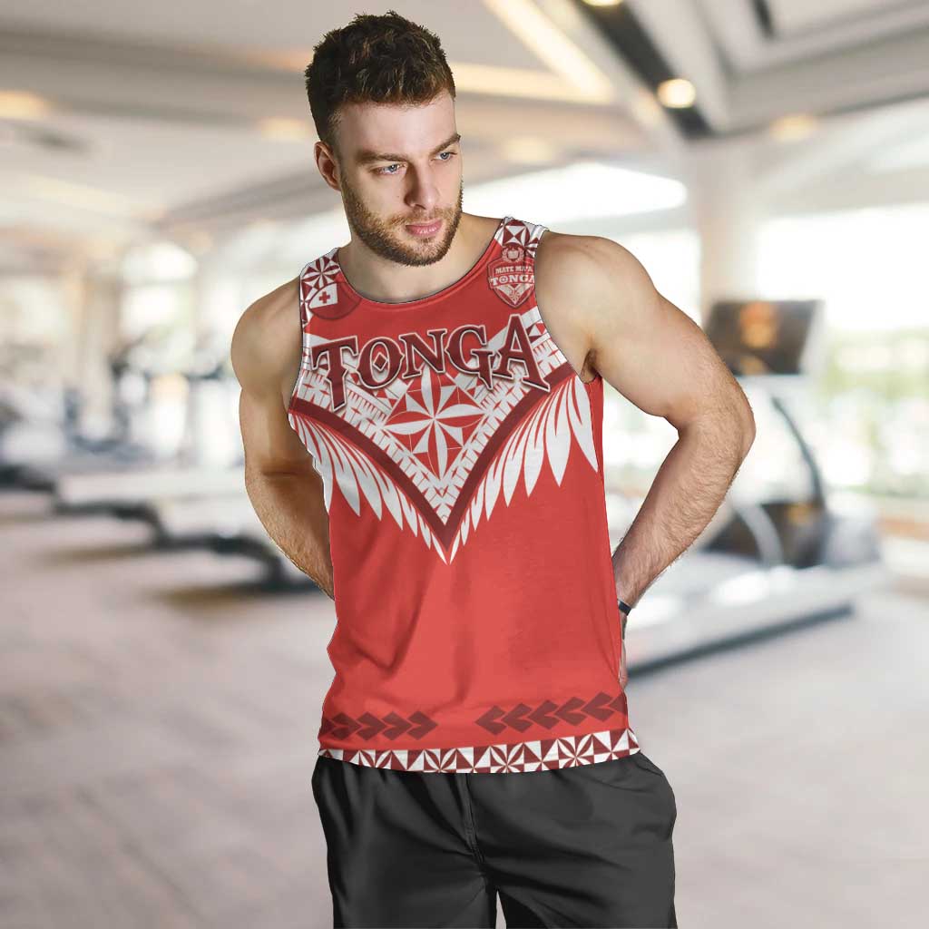 Custom Tonga Mate Maa Rugby Men Tank Top Go Champions LT05 Red - Polynesian Pride