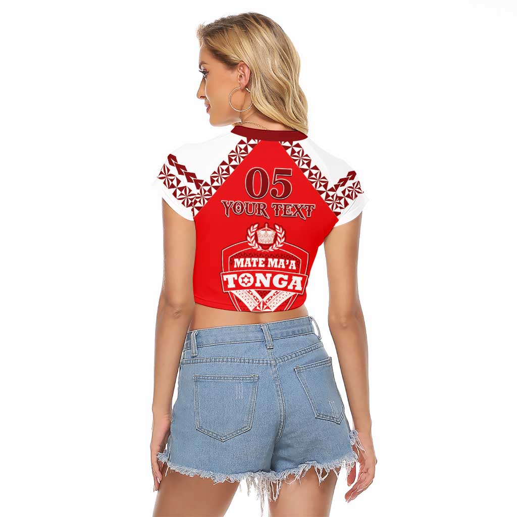 Custom Tonga Mate Maa Rugby Raglan Cropped T Shirt Go Champions LT05 - Polynesian Pride