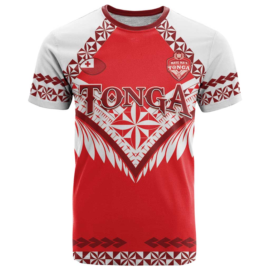 Custom Tonga Mate Maa Rugby T Shirt Go Champions LT05 Red - Polynesian Pride
