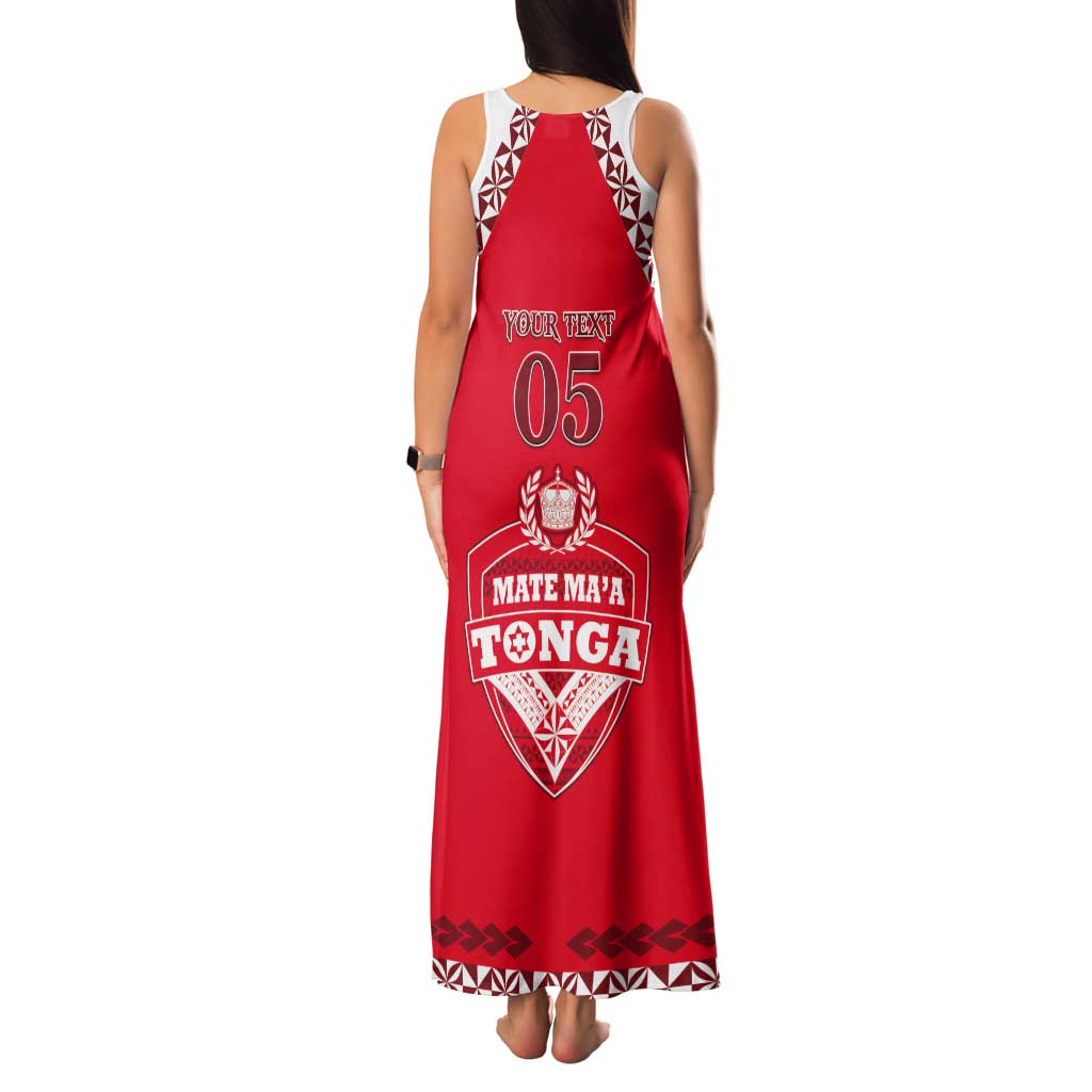 Custom Tonga Mate Maa Rugby Tank Maxi Dress Go Champions LT05 - Polynesian Pride