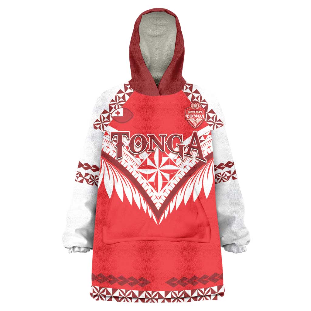 Custom Tonga Mate Maa Rugby Wearable Blanket Hoodie Go Champions