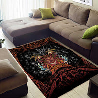 Aloha Halloween Area Rug Horror Tiki Heavy Metal Style - Polynesian Pride