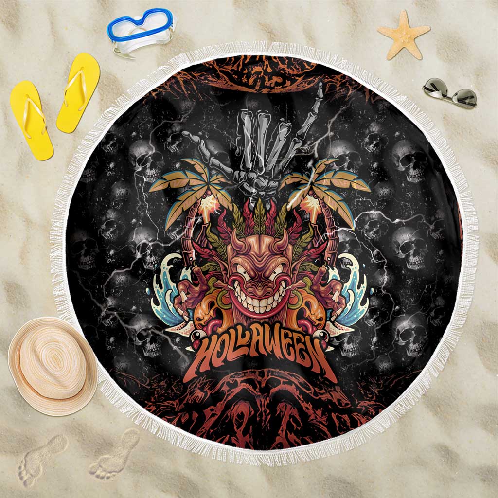 Aloha Halloween Beach Blanket Horror Tiki Heavy Metal Style - Polynesian Pride