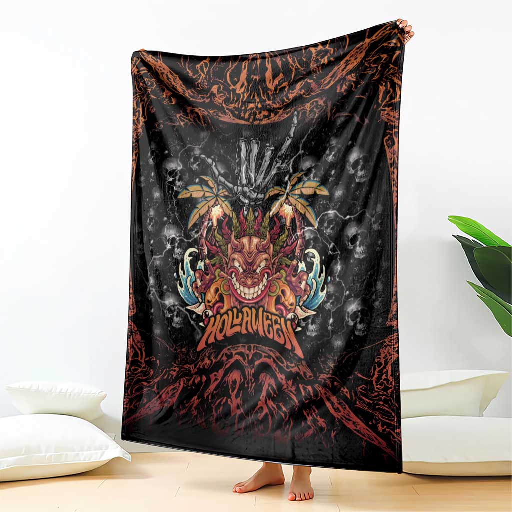 Aloha Halloween Blanket Horror Tiki Heavy Metal Style - Polynesian Pride