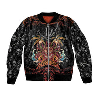 Aloha Halloween Bomber Jacket Horror Tiki Heavy Metal Style - Polynesian Pride