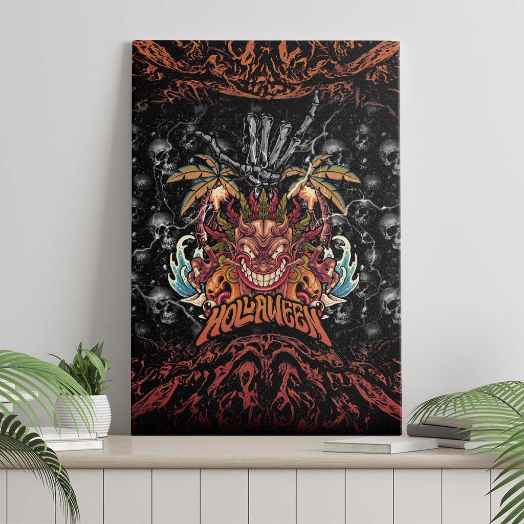 Aloha Halloween Canvas Wall Art Horror Tiki Heavy Metal Style - Polynesian Pride