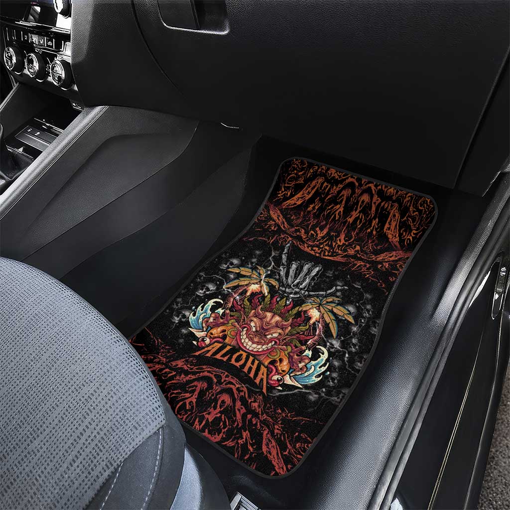 Aloha Halloween Car Mats Horror Tiki Heavy Metal Style - Polynesian Pride