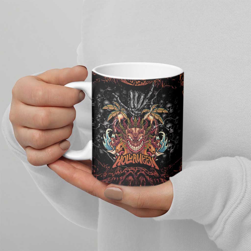 Aloha Halloween Ceramic Mug Horror Tiki Heavy Metal Style - Polynesian Pride