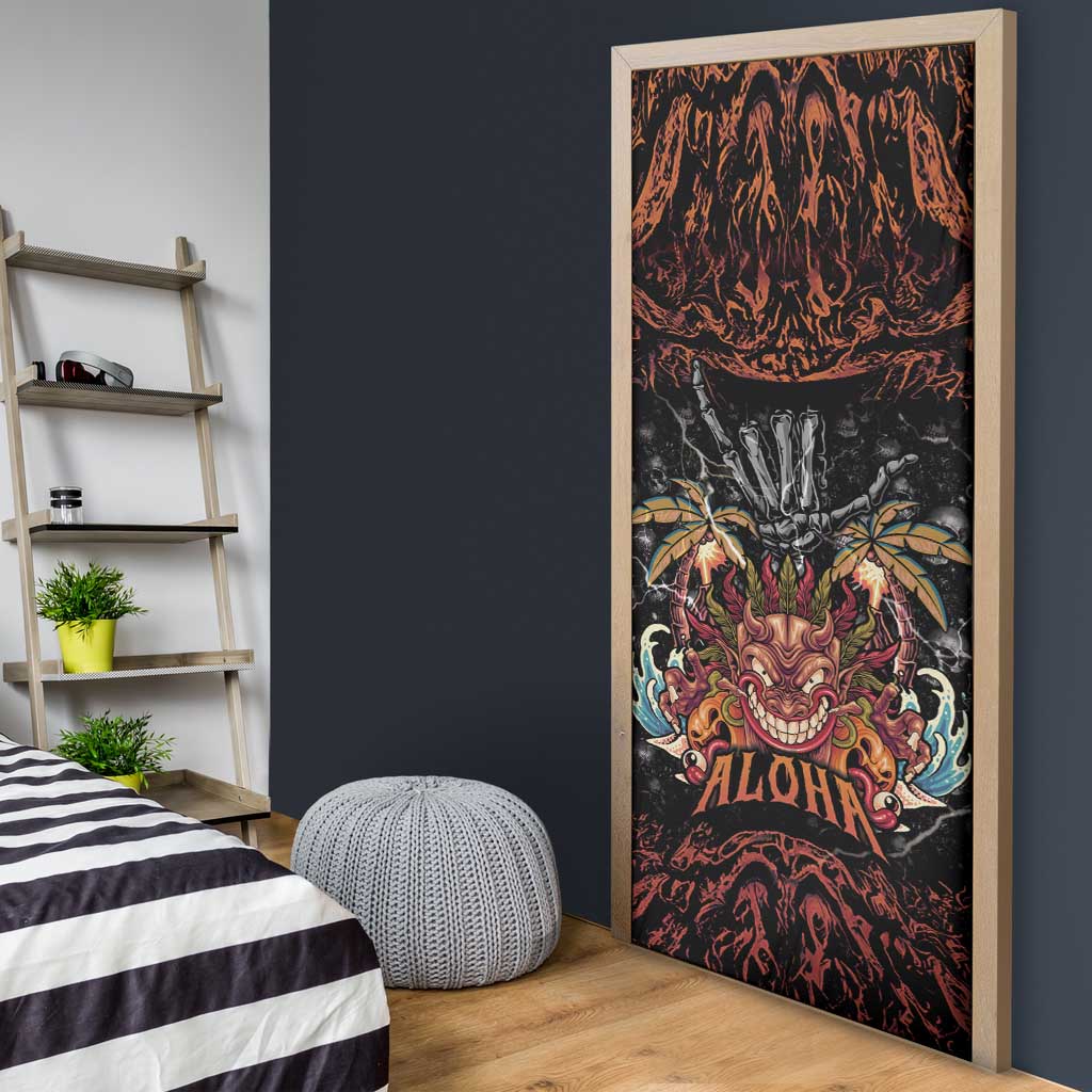 Aloha Halloween Door Cover Horror Tiki Heavy Metal Style - Polynesian Pride