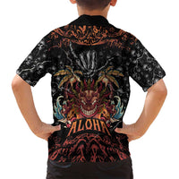 Aloha Halloween Family Matching Puletasi and Hawaiian Shirt Horror Tiki Heavy Metal Style - Polynesian Pride