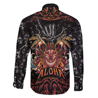 Aloha Halloween Family Matching Puletasi and Hawaiian Shirt Horror Tiki Heavy Metal Style - Polynesian Pride