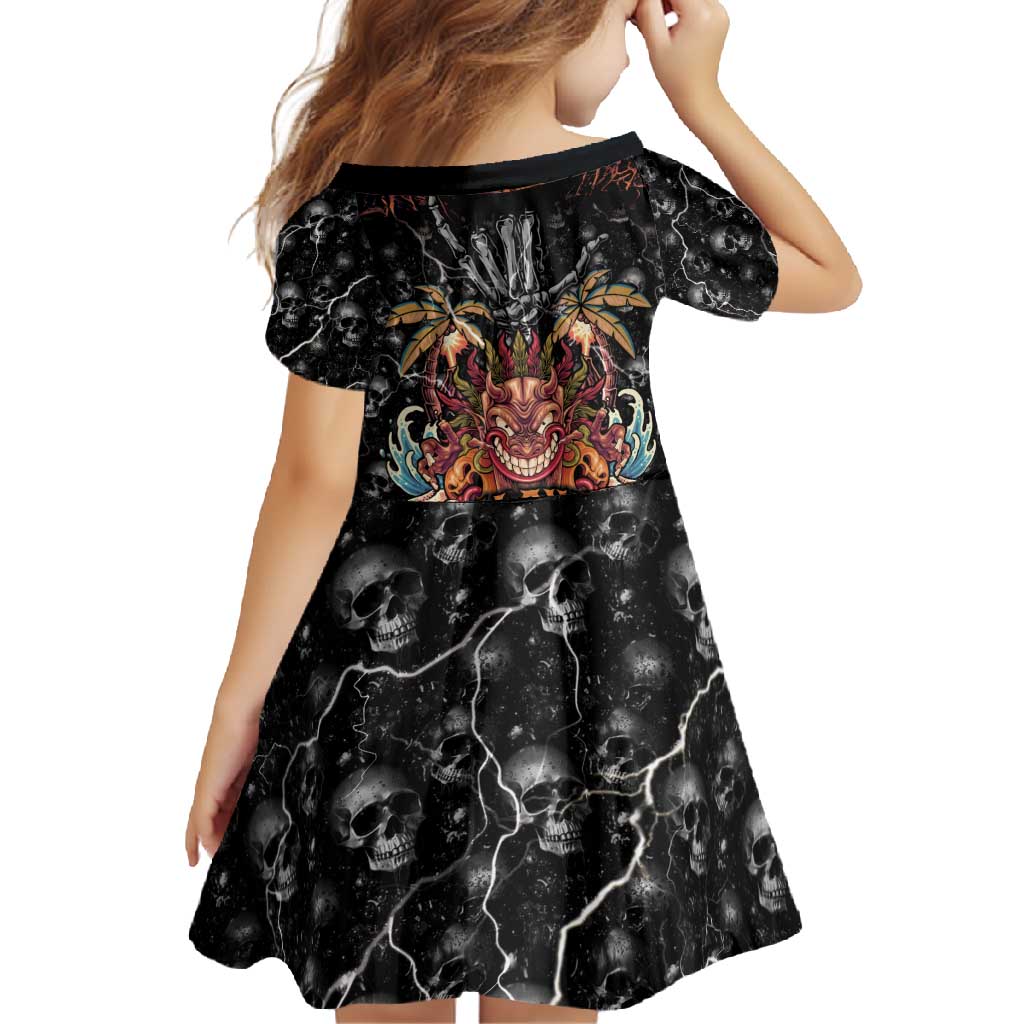 Aloha Halloween Family Matching Tank Maxi Dress and Hawaiian Shirt Horror Tiki Heavy Metal Style - Polynesian Pride