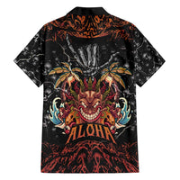 Aloha Halloween Family Matching Tank Maxi Dress and Hawaiian Shirt Horror Tiki Heavy Metal Style - Polynesian Pride