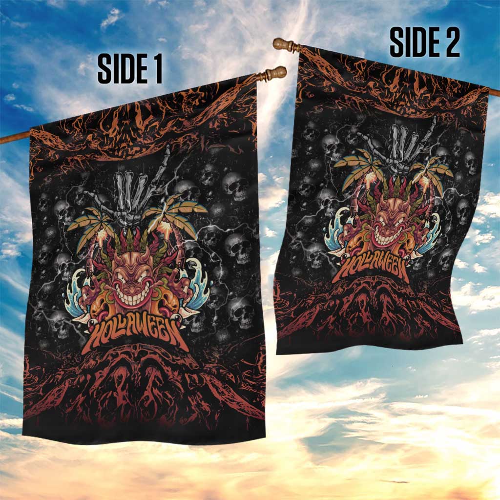 Aloha Halloween Garden Flag Horror Tiki Heavy Metal Style - Polynesian Pride
