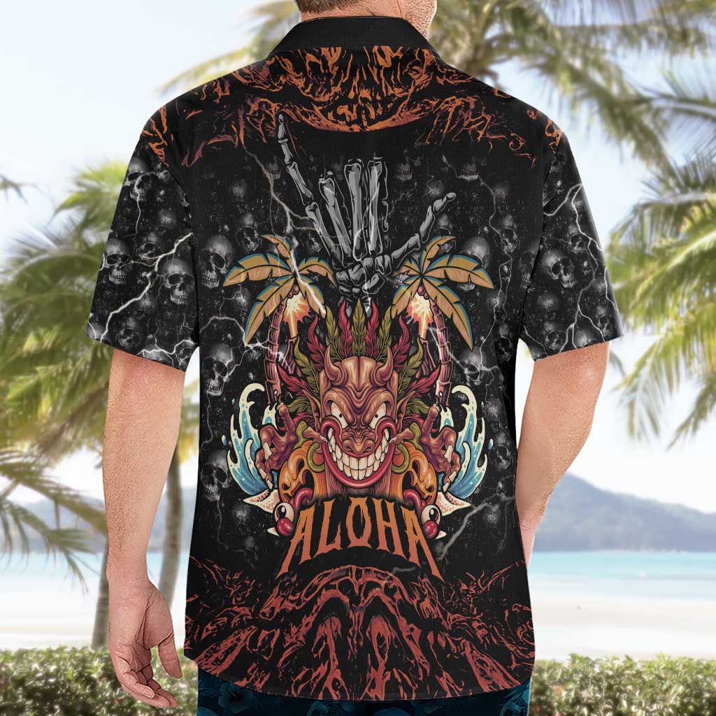 Aloha Halloween Hawaiian Shirt Horror Tiki Heavy Metal Style - Polynesian Pride