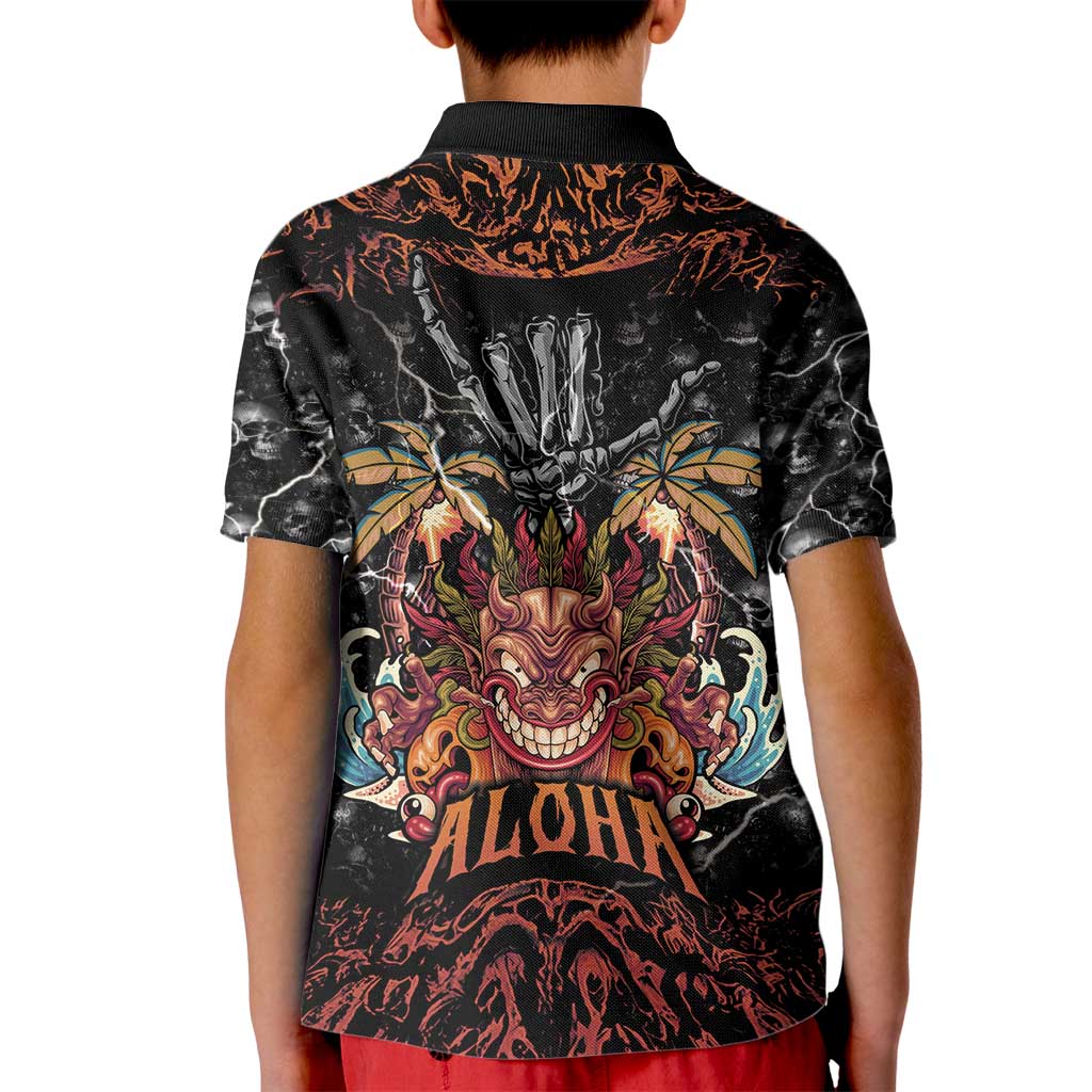 Aloha Halloween Kid Polo Shirt Horror Tiki Heavy Metal Style - Polynesian Pride