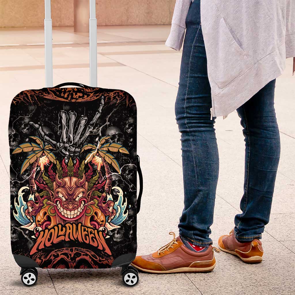 Aloha Halloween Luggage Cover Horror Tiki Heavy Metal Style - Polynesian Pride