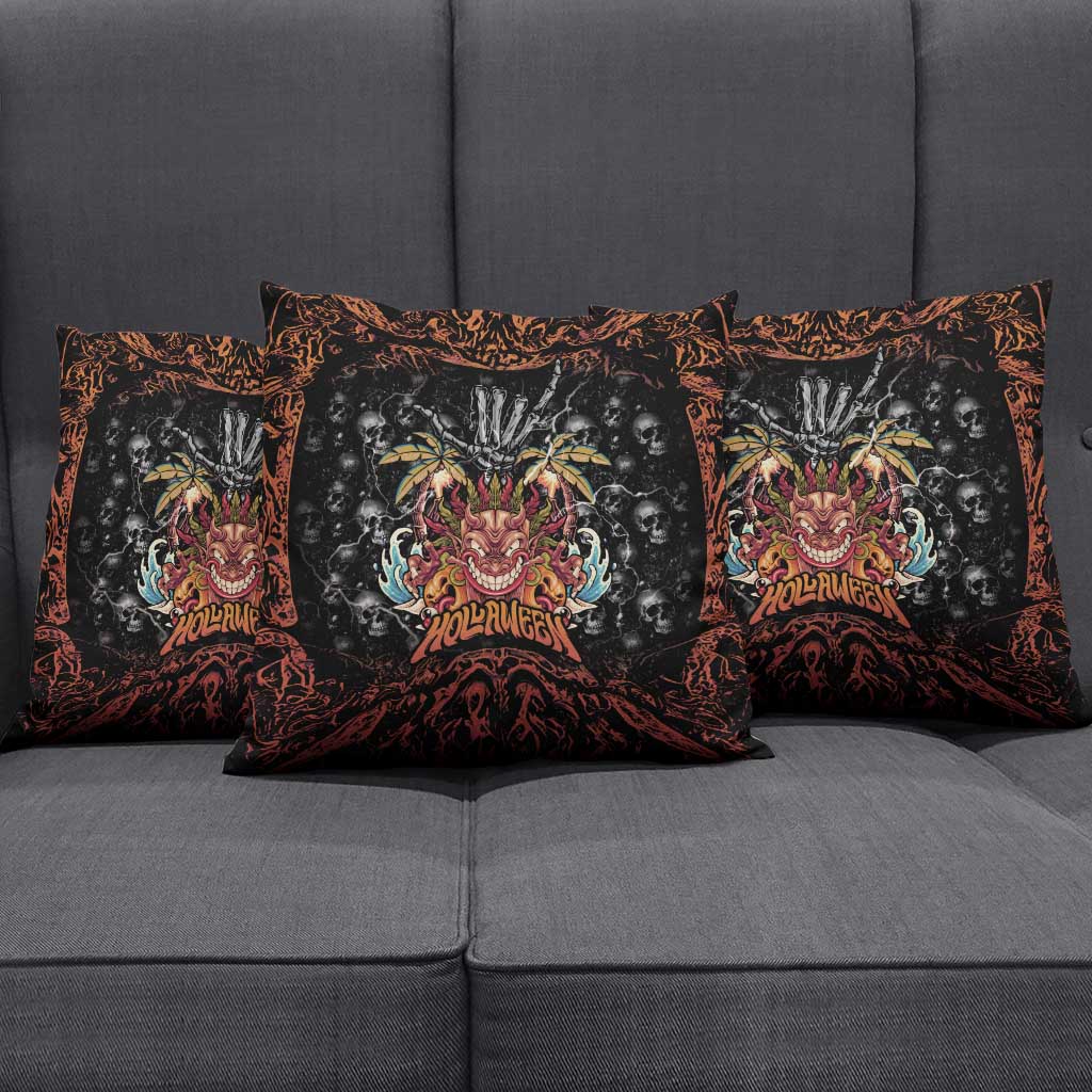 Aloha Halloween Pillow Cover Horror Tiki Heavy Metal Style - Polynesian Pride