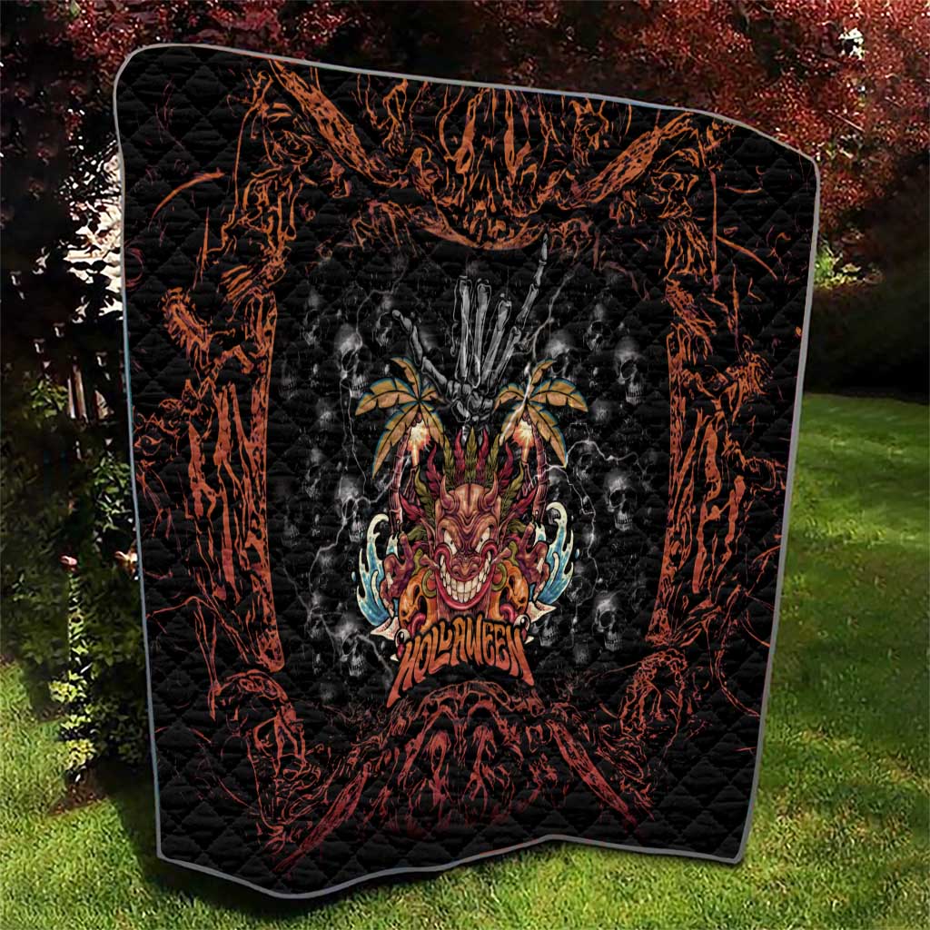 Aloha Halloween Quilt Horror Tiki Heavy Metal Style - Polynesian Pride