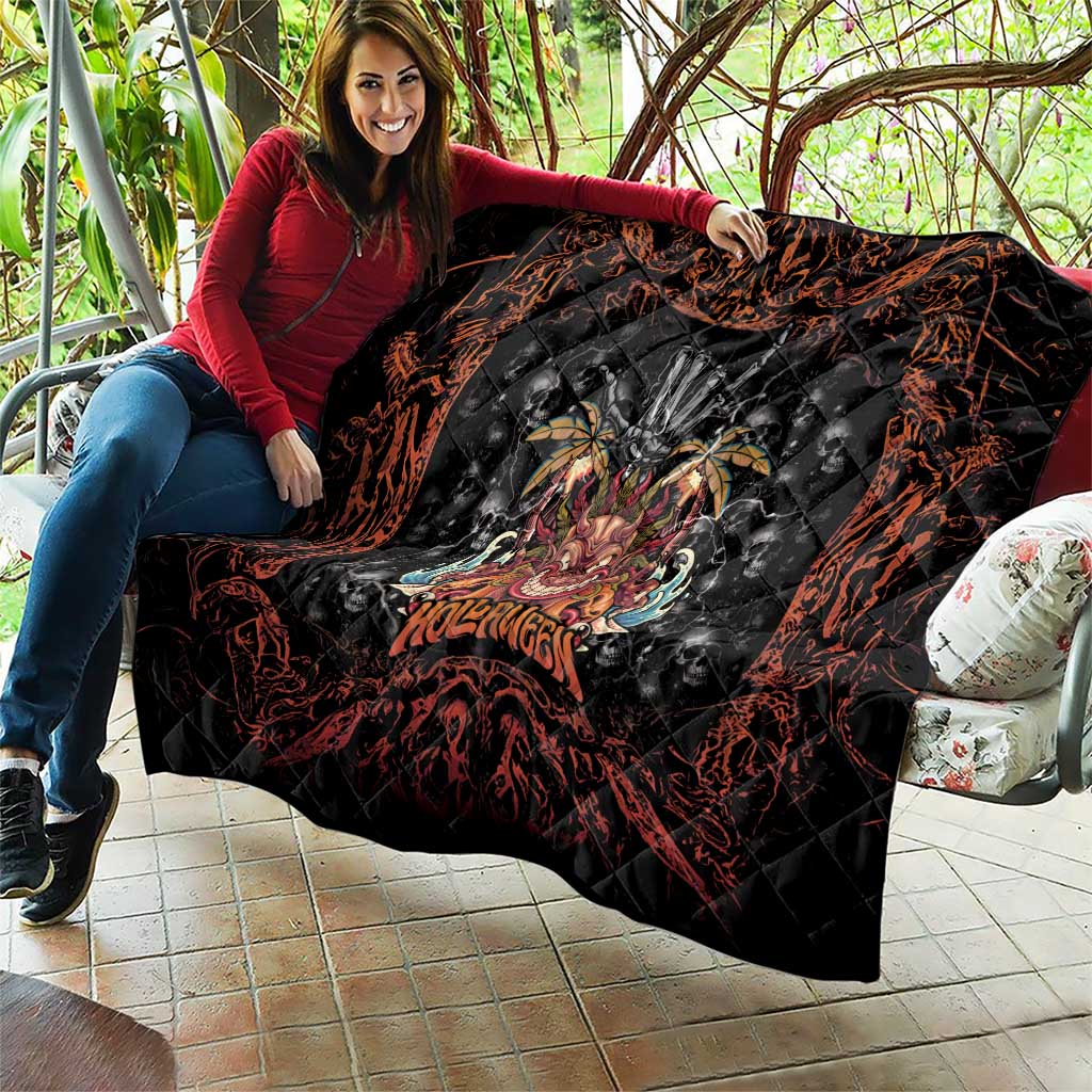 Aloha Halloween Quilt Horror Tiki Heavy Metal Style - Polynesian Pride